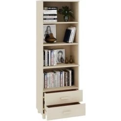 TRUE DEAL Buffet Marron Miel 60x35x180 Cm Bois Massif De Pin -Buffet et enfilade Soldes 67306484 3