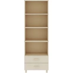 TRUE DEAL Buffet Marron Miel 60x35x180 Cm Bois Massif De Pin -Buffet et enfilade Soldes 67306484 5