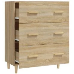 TRUE DEAL Buffet Chêne Sonoma 70x34x90 Cm Bois D'ingénierie -Buffet et enfilade Soldes 67307077 5