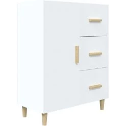TRUE DEAL Buffet Blanc 69,5x34x90 Cm Bois D'ingénierie -Buffet et enfilade Soldes 67307087 2