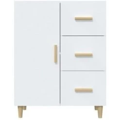 TRUE DEAL Buffet Blanc 69,5x34x90 Cm Bois D'ingénierie -Buffet et enfilade Soldes 67307087 5