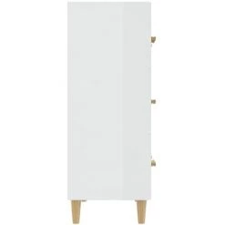 TRUE DEAL Buffet Blanc Brillant 70x34x90 Cm Bois D'ingénierie -Buffet et enfilade Soldes 67307089 4