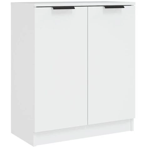 TRUE DEAL Buffet Blanc 60x30x70 Cm Bois D'ingénierie 2 TRUE DEAL Buffet Blanc 60x30x70 Cm Bois D'ingénierie – Image 2