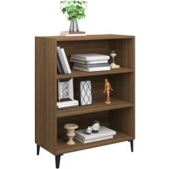 TRUE DEAL Buffet Chêne Marron 69,5x32,5x90 Cm Bois D'ingénierie -Buffet et enfilade Soldes 67307279 5