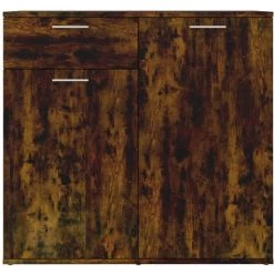 TRUE DEAL Buffet Chêne Fumé 80x36x75 Cm Bois D'ingénierie -Buffet et enfilade Soldes 67307308 3