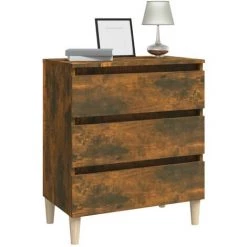 TRUE DEAL Buffet Chêne Fumé 60x35x69 Cm Bois D'ingénierie 8 TRUE DEAL Buffet Chêne Fumé 60x35x69 Cm Bois D'ingénierie -Buffet et enfilade Soldes 67307315 4