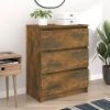 TRUE DEAL Buffet Chêne Fumé 60x35x76 Cm Bois D'ingénierie