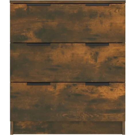 TRUE DEAL Buffet Chêne Fumé 60x30x70 Cm Bois D'ingénierie 5 TRUE DEAL Buffet Chêne Fumé 60x30x70 Cm Bois D'ingénierie – Image 5
