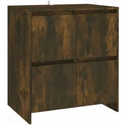 TRUE DEAL Buffets 2 Pcs Chêne Fumé 70x41x75 Cm Aggloméré -Buffet et enfilade Soldes 67308222 4