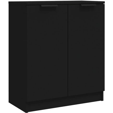 TRUE DEAL Buffet Noir 60x30x70 Cm Bois D'ingénierie 2 TRUE DEAL Buffet Noir 60x30x70 Cm Bois D'ingénierie – Image 2