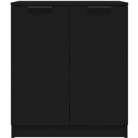 TRUE DEAL Buffet Noir 60x30x70 Cm Bois D'ingénierie 3 TRUE DEAL Buffet Noir 60x30x70 Cm Bois D'ingénierie – Image 3