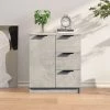 TRUE DEAL Buffet Gris Béton 60x30x70 Cm Bois D'ingénierie