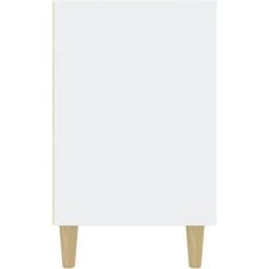 TRUE DEAL Buffet Blanc Brillant 100x36x60 Cm Bois D'ingénierie -Buffet et enfilade Soldes 67309517 4