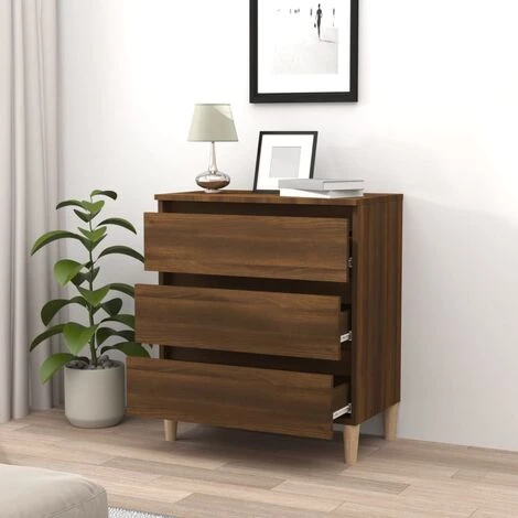 TRUE DEAL Buffet Chêne Marron 60x35x69 Cm Bois D'ingénierie 3 TRUE DEAL Buffet Chêne Marron 60x35x69 Cm Bois D'ingénierie – Image 3