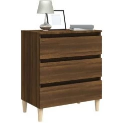TRUE DEAL Buffet Chêne Marron 60x35x69 Cm Bois D'ingénierie 8 TRUE DEAL Buffet Chêne Marron 60x35x69 Cm Bois D'ingénierie -Buffet et enfilade Soldes 67309923 4