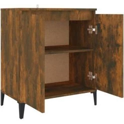 TRUE DEAL Buffet Chêne Fumé 60x35x70 Cm Bois D'ingénierie -Buffet et enfilade Soldes 67309961 5