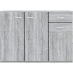 TRUE DEAL Buffet Sonoma Gris 105x30x75 Cm Bois D'ingénierie -Buffet et enfilade Soldes 67309988 3