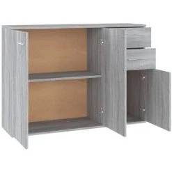 TRUE DEAL Buffet Sonoma Gris 105x30x75 Cm Bois D'ingénierie -Buffet et enfilade Soldes 67309988 5