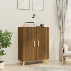 TRUE DEAL Buffet Chêne Marron 70x34x90 Cm Bois D'ingénierie
