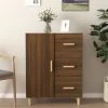TRUE DEAL Buffet Chêne Marron 69,5x34x90 Cm Bois D'ingénierie
