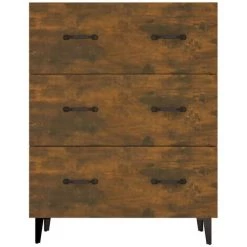 TRUE DEAL Buffet Chêne Fumé 69,5x34x90 Cm Bois D'ingénierie -Buffet et enfilade Soldes 67310009 5