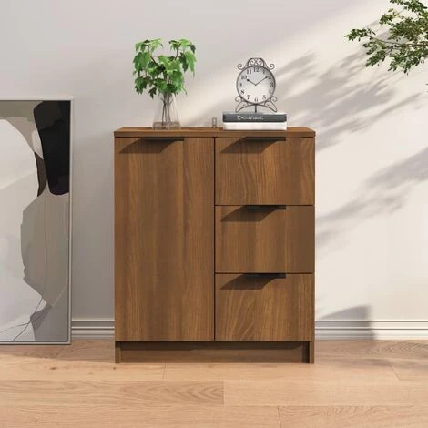 TRUE DEAL Buffet Chêne Marron 60x30x70 Cm Bois D'ingénierie 1 TRUE DEAL Buffet Chêne Marron 60x30x70 Cm Bois D'ingénierie