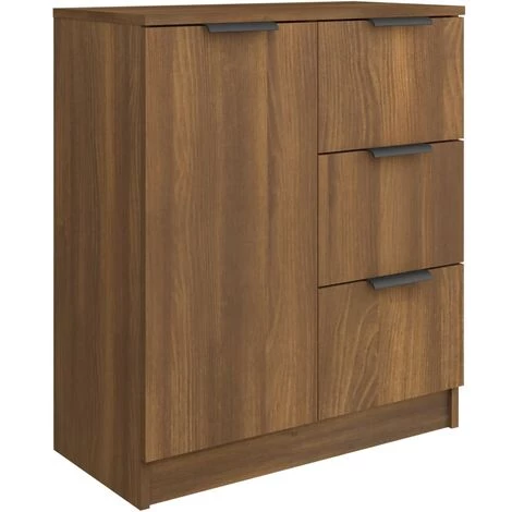 TRUE DEAL Buffet Chêne Marron 60x30x70 Cm Bois D'ingénierie 2 TRUE DEAL Buffet Chêne Marron 60x30x70 Cm Bois D'ingénierie – Image 2