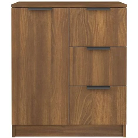 TRUE DEAL Buffet Chêne Marron 60x30x70 Cm Bois D'ingénierie 3 TRUE DEAL Buffet Chêne Marron 60x30x70 Cm Bois D'ingénierie – Image 3