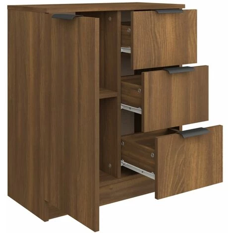 TRUE DEAL Buffet Chêne Marron 60x30x70 Cm Bois D'ingénierie 5 TRUE DEAL Buffet Chêne Marron 60x30x70 Cm Bois D'ingénierie – Image 5