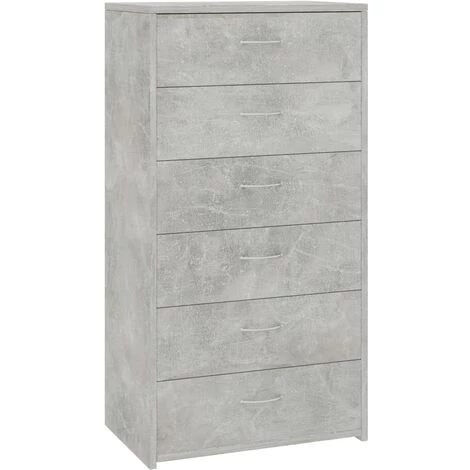 DOC&ET² Buffet Avec 6 Tiroirs Gris Béton 50x34x96 Cm Aggloméré - Gris 1 DOC&ET² Buffet Avec 6 Tiroirs Gris Béton 50x34x96 Cm Aggloméré - Gris