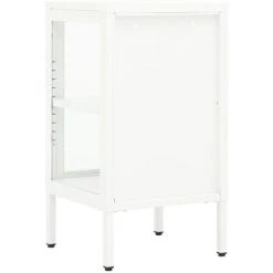 DOC&ET² Buffet 38x35x70 Cm Métal Et Verre - Blanc -Buffet et enfilade Soldes 67322149 5