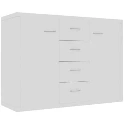 DOC&ET² Buffet Blanc 88x30x65 Cm Aggloméré - Blanc