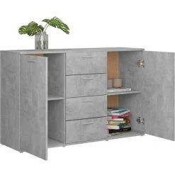 DOC&ET² Buffet Gris Béton 120x35.5x75 Cm Aggloméré - Gris 9 DOC&ET² Buffet Gris Béton 120x35.5x75 Cm Aggloméré - Gris -Buffet et enfilade Soldes 67322597 5