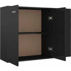 DOC&ET² Buffet Noir Brillant 105x30x75 Cm Aggloméré - Noir 8 DOC&ET² Buffet Noir Brillant 105x30x75 Cm Aggloméré - Noir -Buffet et enfilade Soldes 67322661 4