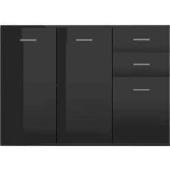 DOC&ET² Buffet Noir Brillant 105x30x75 Cm Aggloméré - Noir 9 DOC&ET² Buffet Noir Brillant 105x30x75 Cm Aggloméré - Noir -Buffet et enfilade Soldes 67322661 5