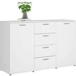 DOC&ET² Buffet Blanc 120x35.5x75 Cm Aggloméré - Blanc 8 DOC&ET² Buffet Blanc 120x35.5x75 Cm Aggloméré - Blanc -Buffet et enfilade Soldes 67322724 4