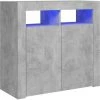 DOC&ET² Buffet Avec Lumières LED Gris Béton 80x35x75 Cm - Gris