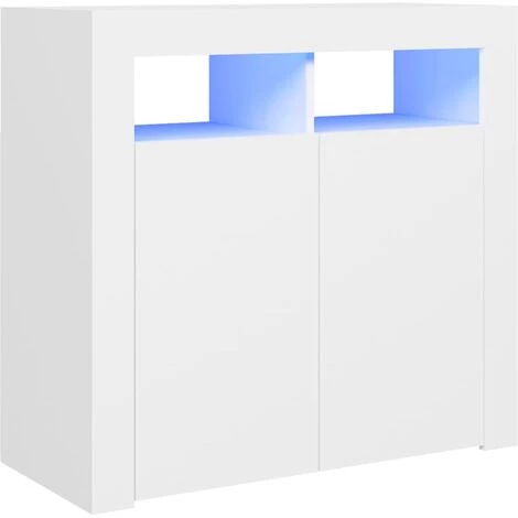 DOC&ET² Buffet Avec Lumières LED Blanc 80x35x75 Cm - Blanc 1 DOC&ET² Buffet Avec Lumières LED Blanc 80x35x75 Cm - Blanc