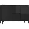 DOC&ET² Buffet Noir Brillant 104x35x70 Cm Aggloméré - Noir