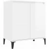 DOC&ET² Buffet Blanc Brillant 60x35x70 Cm Aggloméré - Blanc