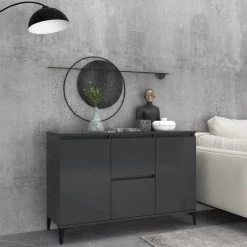 DOC&ET² Buffet Gris 104x35x70 Cm Aggloméré - Gris 6 DOC&ET² Buffet Gris 104x35x70 Cm Aggloméré - Gris -Buffet et enfilade Soldes 67322991 2