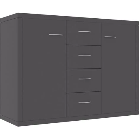 DOC&ET² Buffet Gris 88x30x65 Cm Aggloméré - Gris 1 DOC&ET² Buffet Gris 88x30x65 Cm Aggloméré - Gris