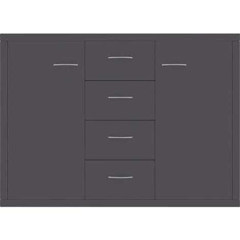 DOC&ET² Buffet Gris 88x30x65 Cm Aggloméré - Gris 4 DOC&ET² Buffet Gris 88x30x65 Cm Aggloméré - Gris – Image 4