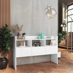DOC&ET² Buffet Blanc 105x30x70 Cm Aggloméré - Blanc -Buffet et enfilade Soldes 67323217 3