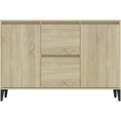 DOC&ET² Buffet Chêne Sonoma 104x35x70 Cm Aggloméré - Brun -Buffet et enfilade Soldes 67323380 5