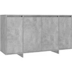 DOC&ET² Buffet Gris Béton 135x41x75 Cm Aggloméré - Gris