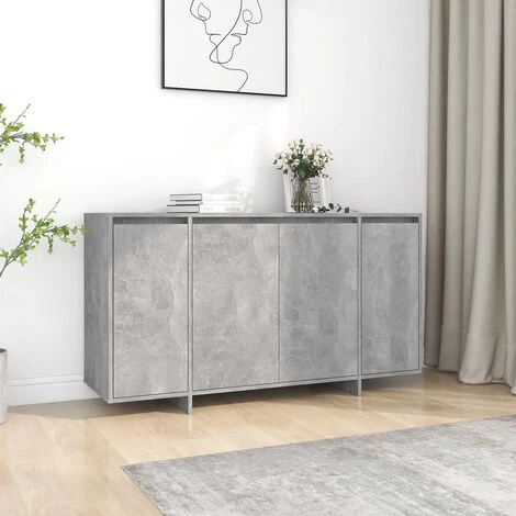 DOC&ET² Buffet Gris Béton 135x41x75 Cm Aggloméré - Gris 2 DOC&ET² Buffet Gris Béton 135x41x75 Cm Aggloméré - Gris – Image 2