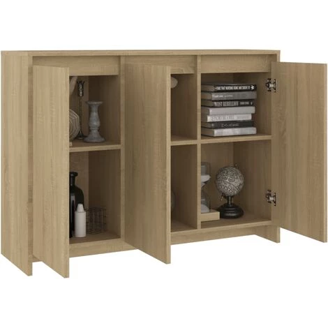 DOC&ET² Buffet Chêne Sonoma 102x33x75 Cm Aggloméré - Beige 4 DOC&ET² Buffet Chêne Sonoma 102x33x75 Cm Aggloméré - Beige – Image 4