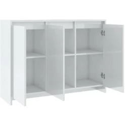 DOC&ET² Buffet Blanc Brillant 102x33x75 Cm Aggloméré - Blanc 9 DOC&ET² Buffet Blanc Brillant 102x33x75 Cm Aggloméré - Blanc -Buffet et enfilade Soldes 67323470 5