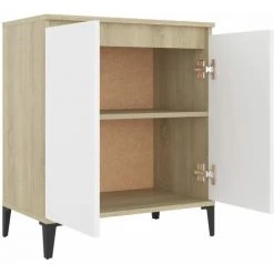 DOC&ET² Buffet Blanc Et Chêne Sonoma 60x35x70 Cm Aggloméré - Blanc 8 DOC&ET² Buffet Blanc Et Chêne Sonoma 60x35x70 Cm Aggloméré - Blanc -Buffet et enfilade Soldes 67323545 4